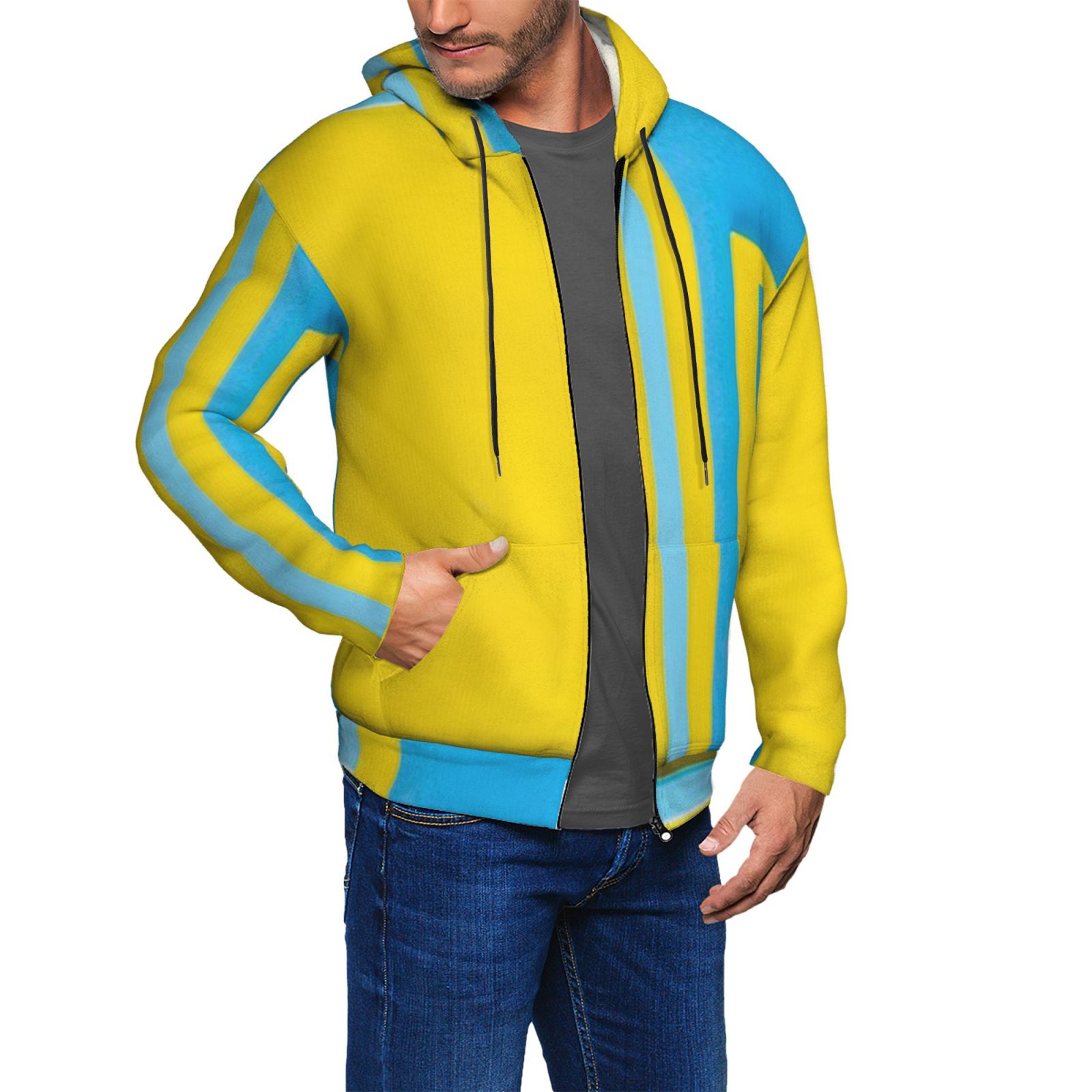 Men's fleece long-sleeved jacket