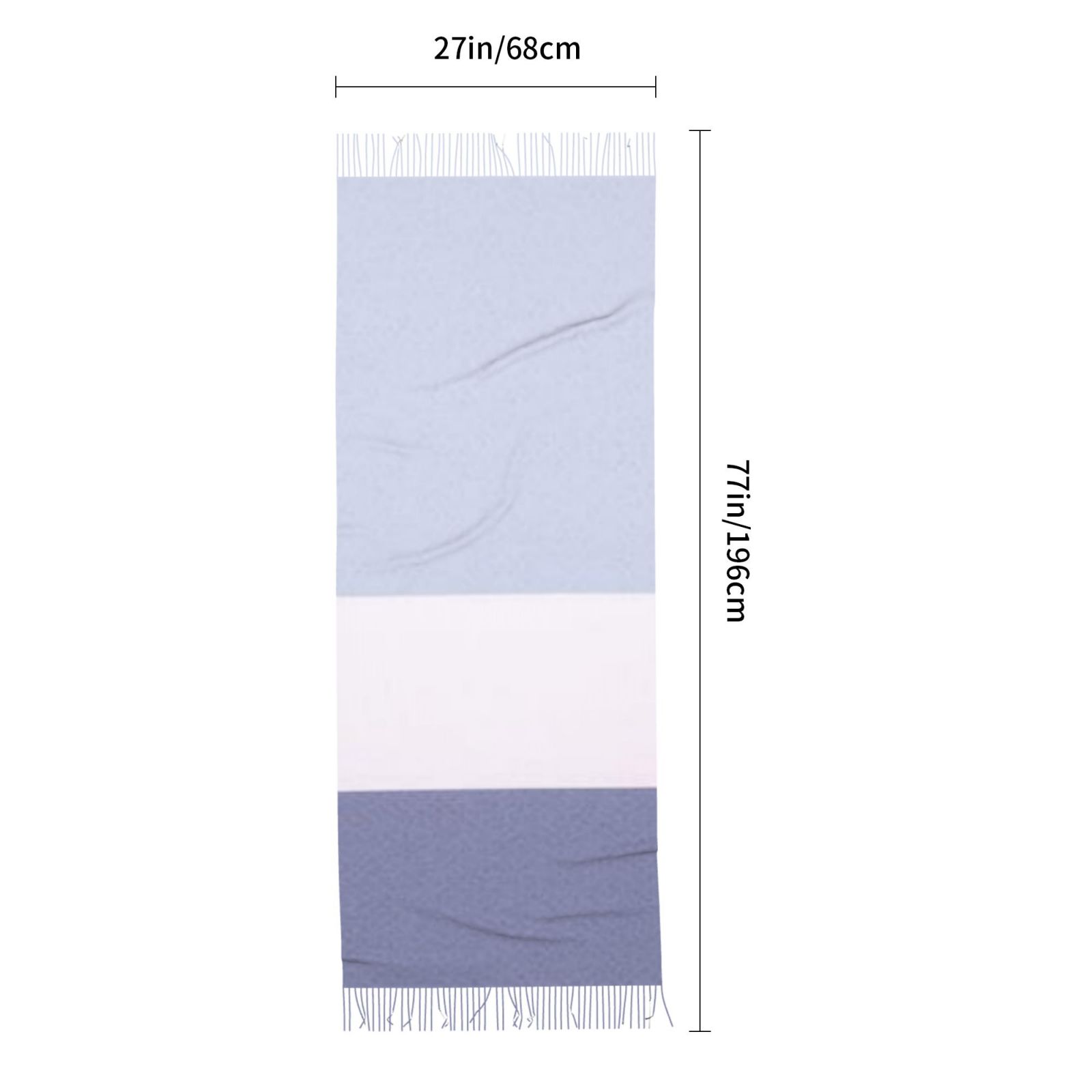 Faux Cashmere Warm Tassel Scarf (Vertical)