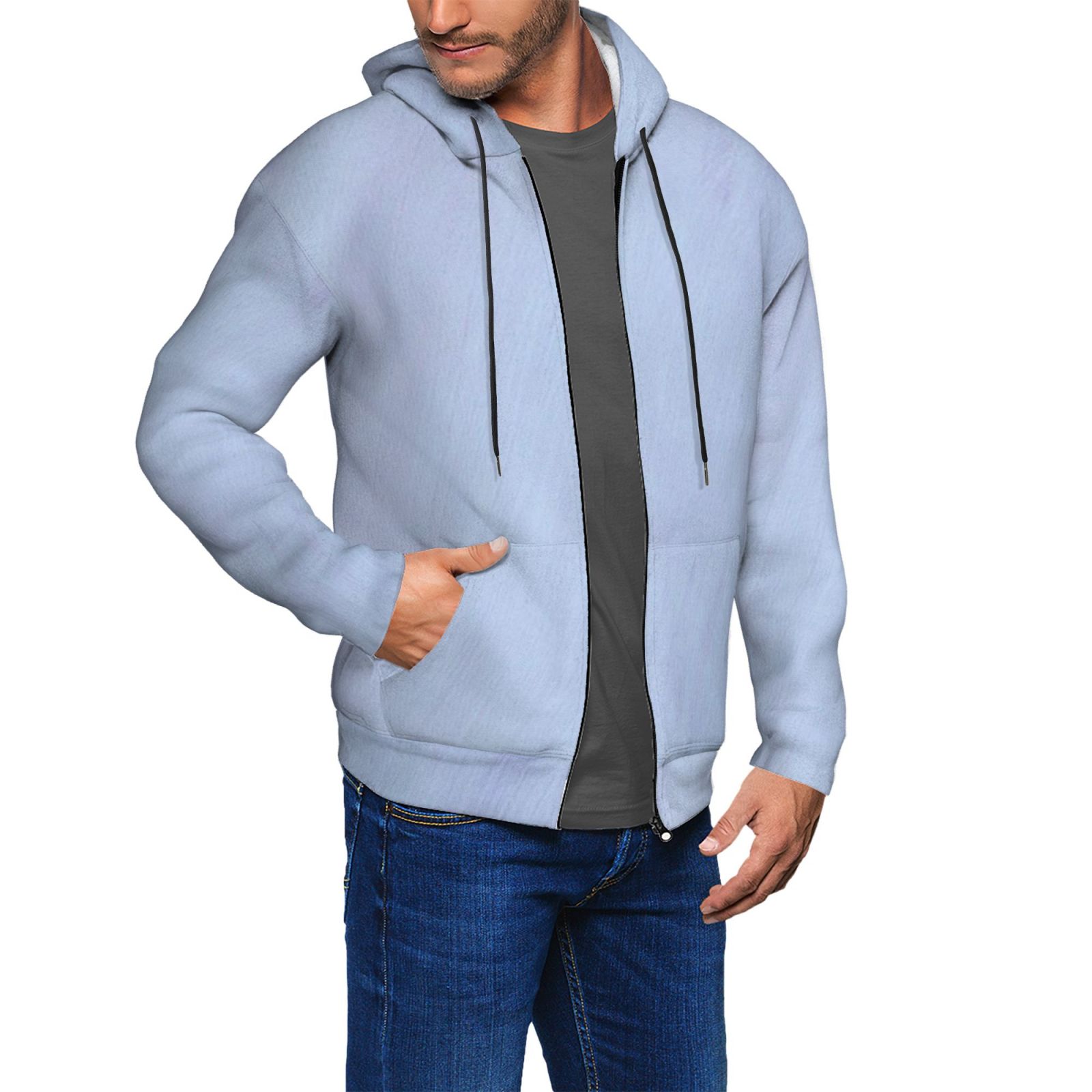 Men's fleece long-sleeved jacket
