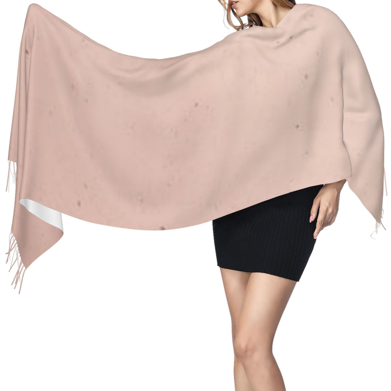 Faux Cashmere Warm Tassel Scarf (Vertical)