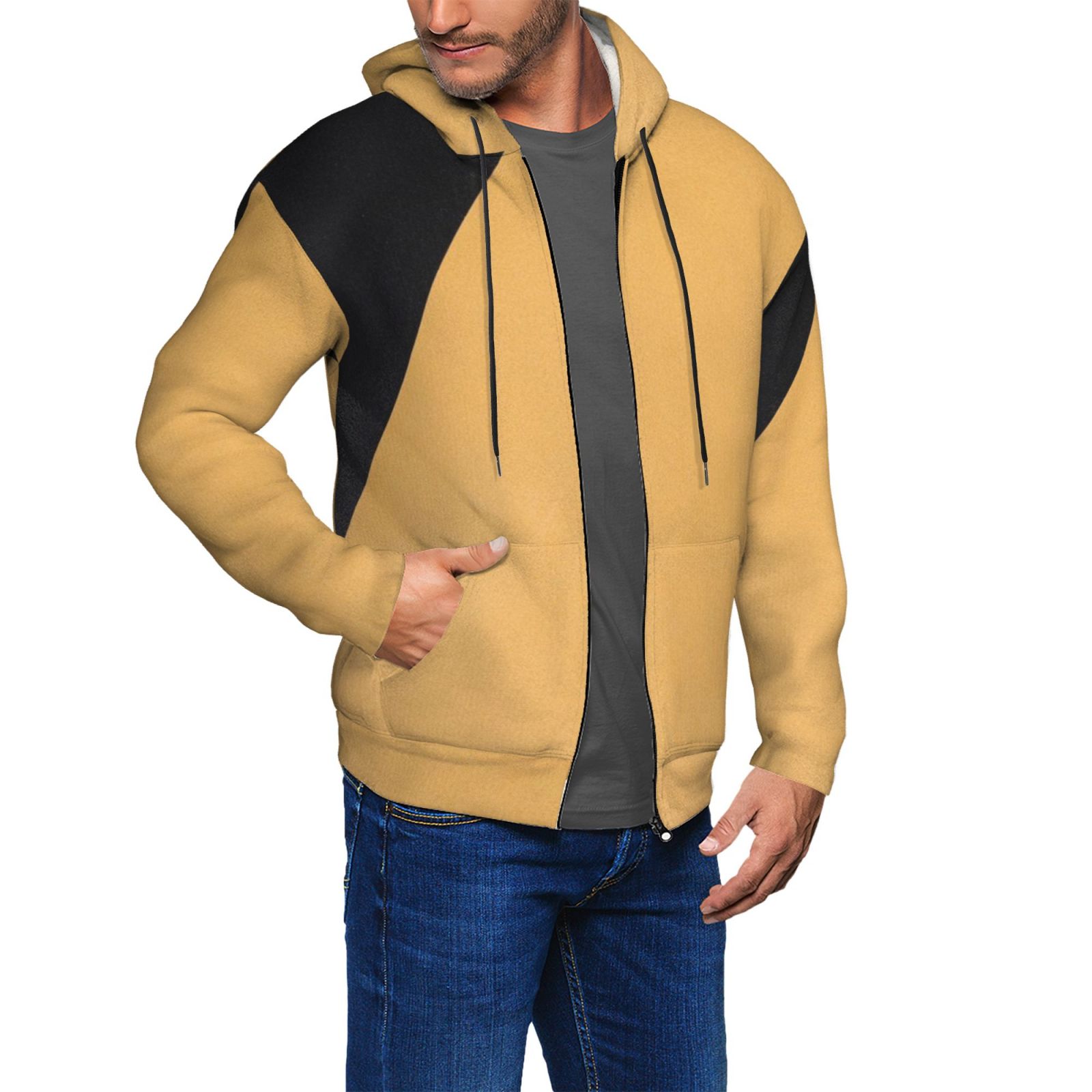 Men's fleece long-sleeved jacket