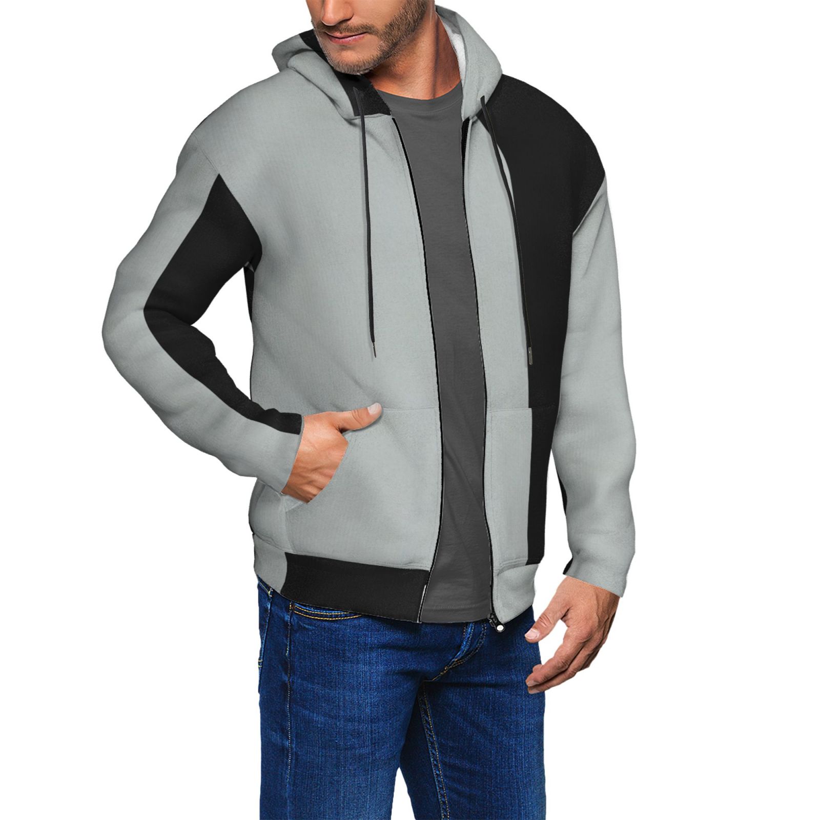 Men's fleece long-sleeved jacket