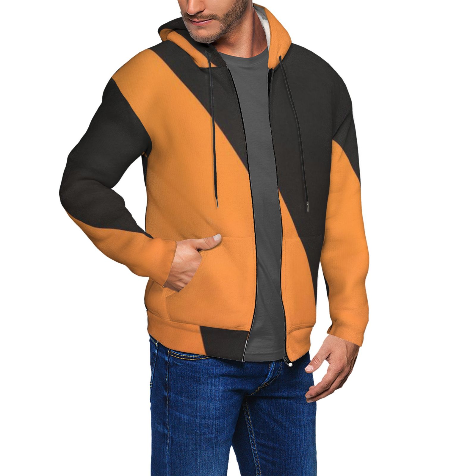 Men's fleece long-sleeved jacket
