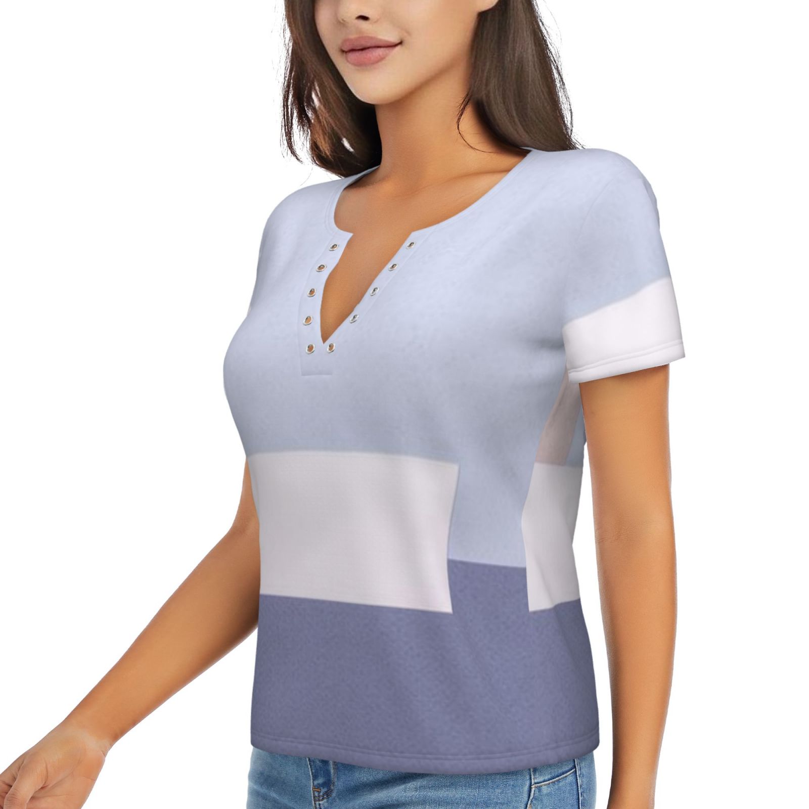 Women's Sexy Deep V Neck Short Sleeve T-Shirt