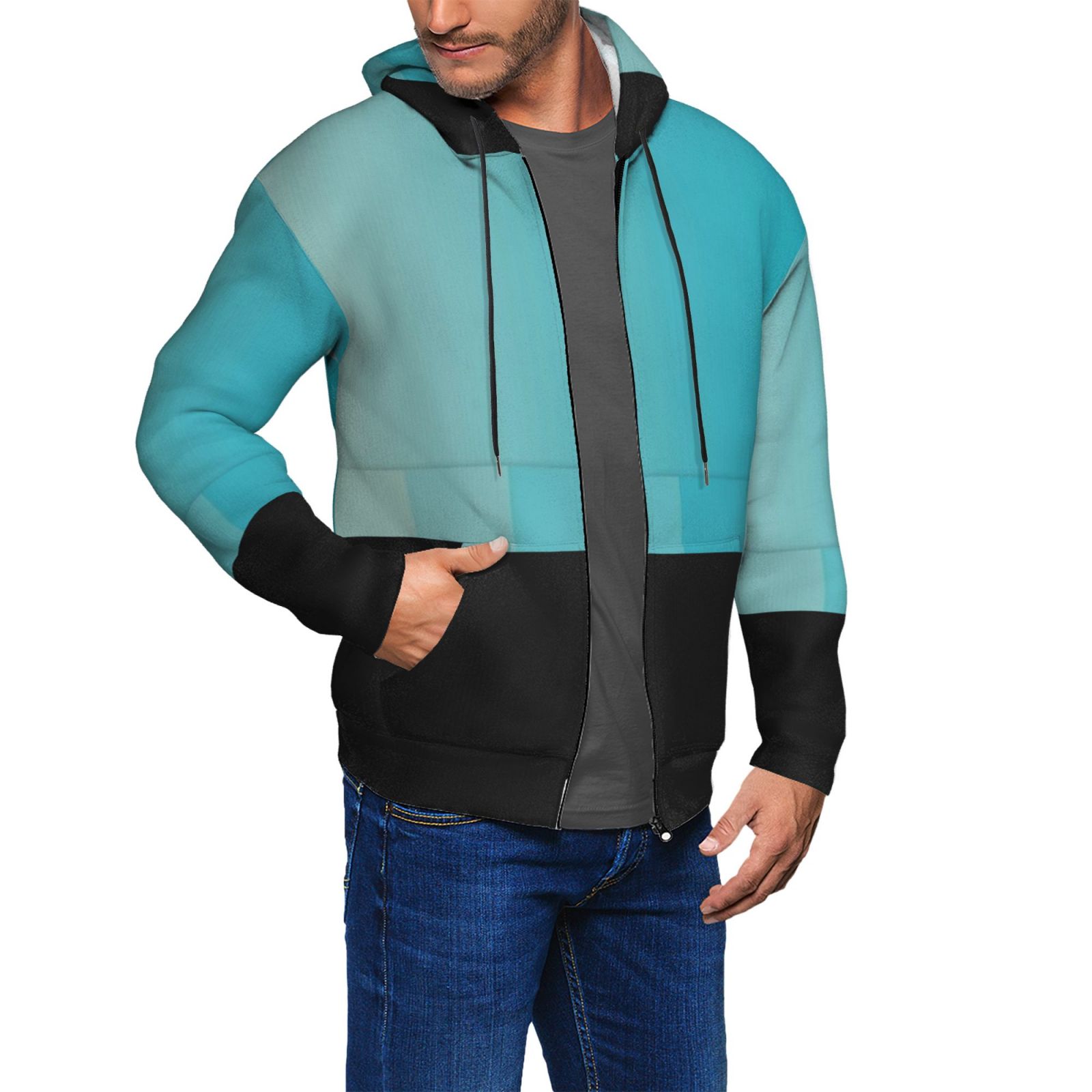 Men's fleece long-sleeved jacket