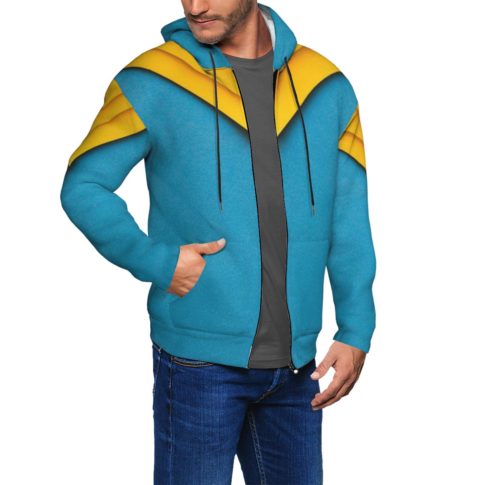 Men's fleece long-sleeved jacket