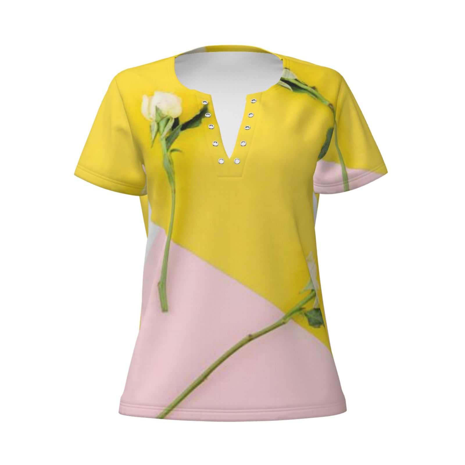 Women's Sexy Deep V Neck Short Sleeve T-Shirt
