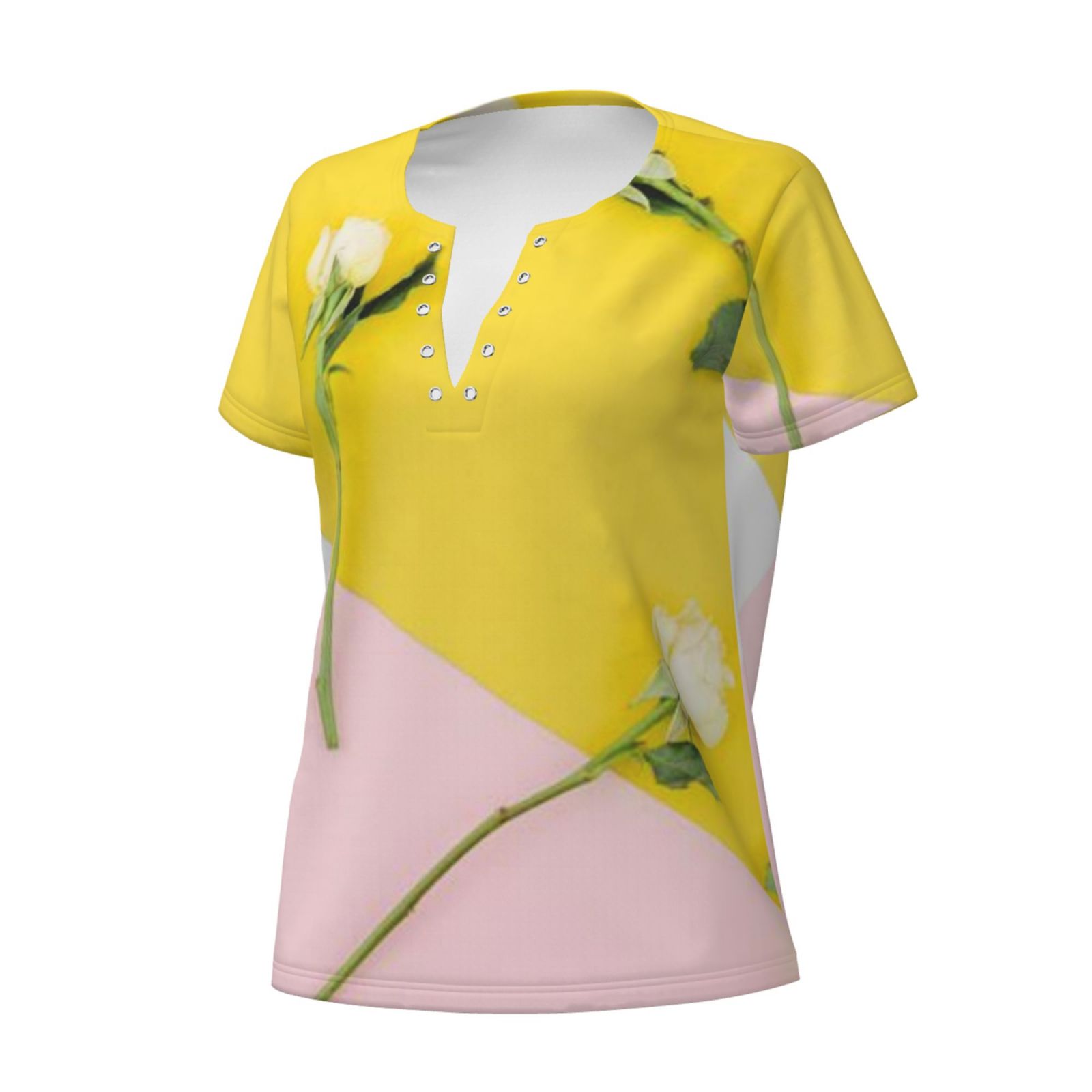 Women's Sexy Deep V Neck Short Sleeve T-Shirt
