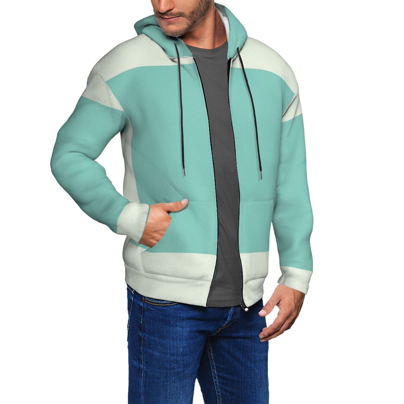 Men's fleece long-sleeved jacket