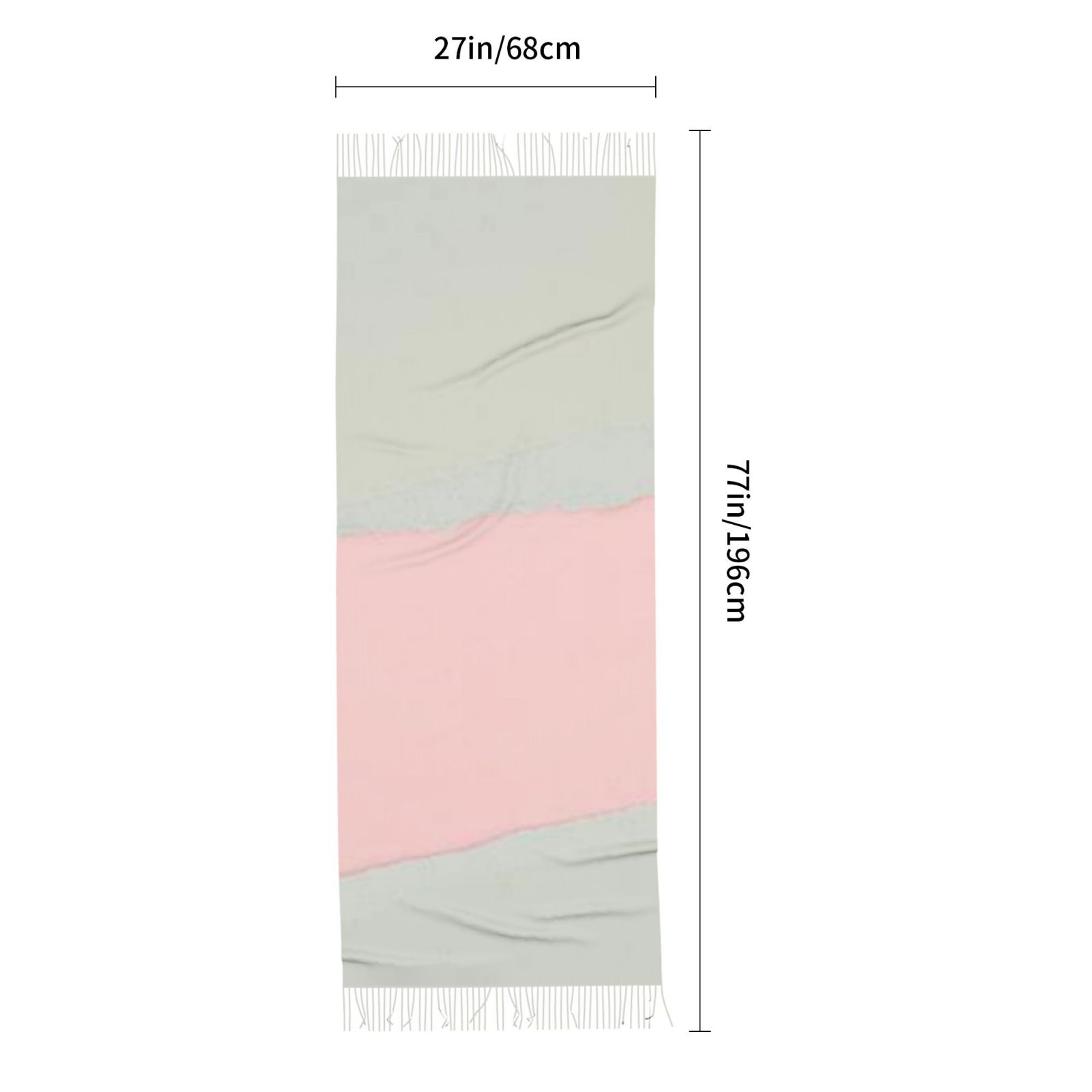 Faux Cashmere Warm Tassel Scarf (Vertical)