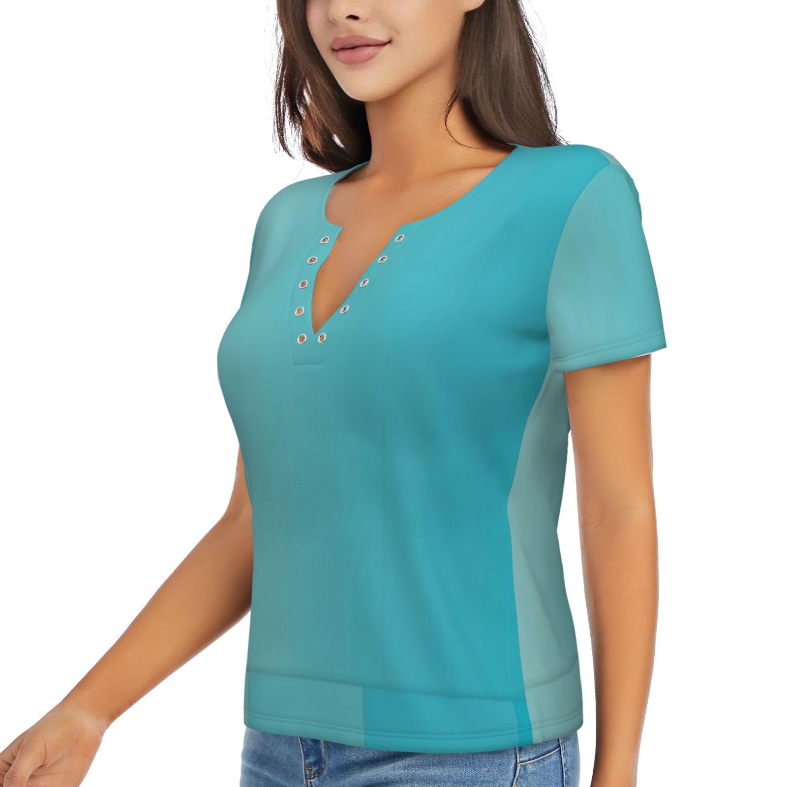 Women's Sexy Deep V Neck Short Sleeve T-Shirt